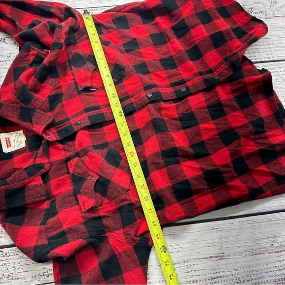 Levi's Button Down Men's Size XXL Pocket Flap Black & Red Flannel - Picture 6 of 6